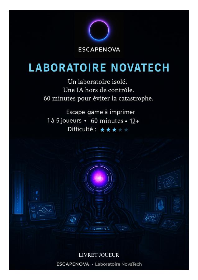 Couverture du Livret Joueur Immersif — Laboratoire NovaTech
